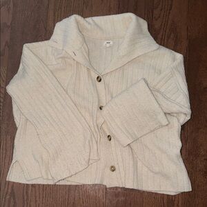 Aerie Cream Button-Up Cardigan